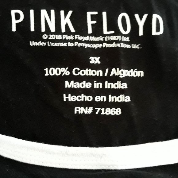 Pink Floyd Dark Side of the Moon rock Raglan Baseball Official T-Shirt XL NWT - Picture 3 of 3